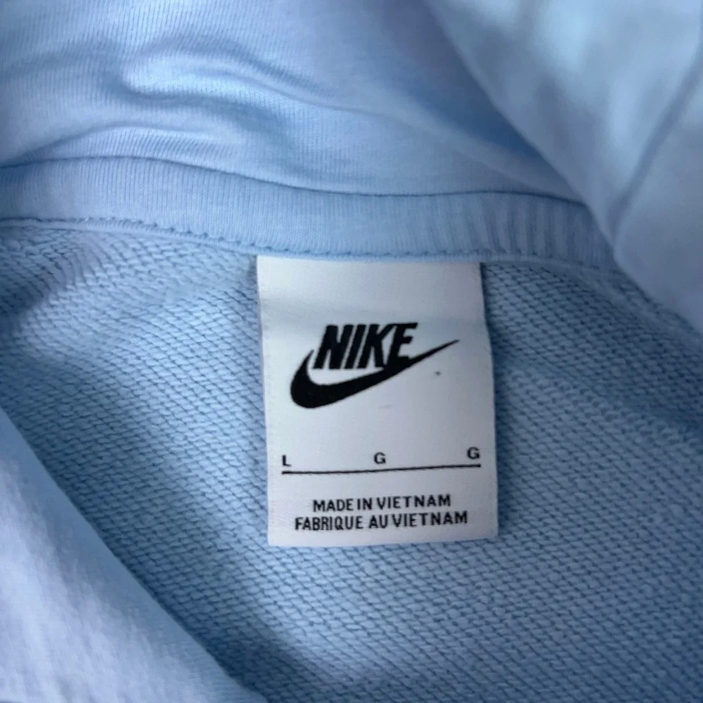 Nike Hoodie Mens Large Blue Pullover Fleece Sweatshirt Logo Club Sportswear Top